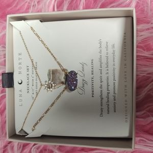 New Luna Norte Druzy Quartz Necklace Set